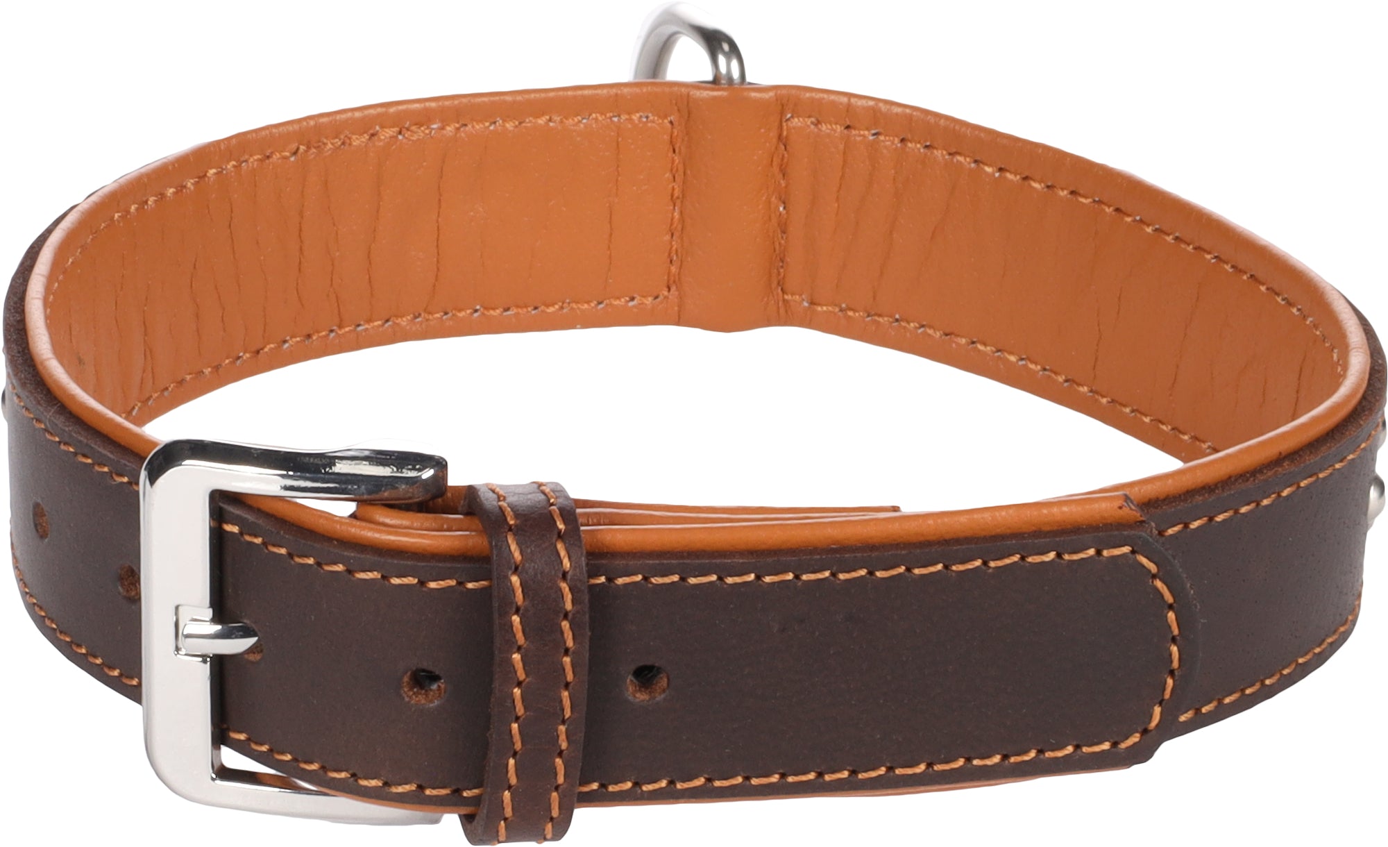 Collier en Cuir de Buffle avec Rivets Chromés