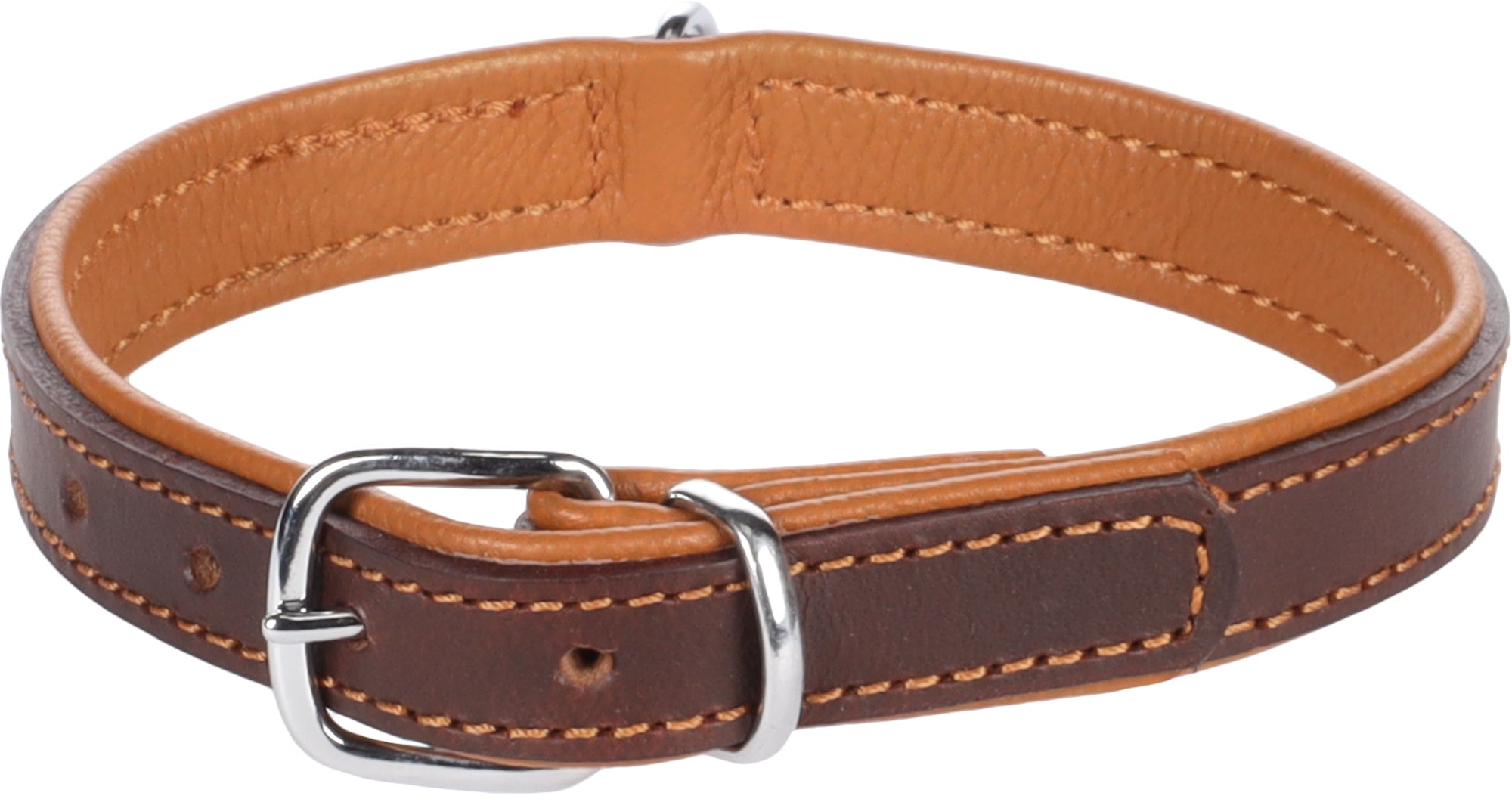 Collier Confort Luxe en Cuir Brun pour Chiens
