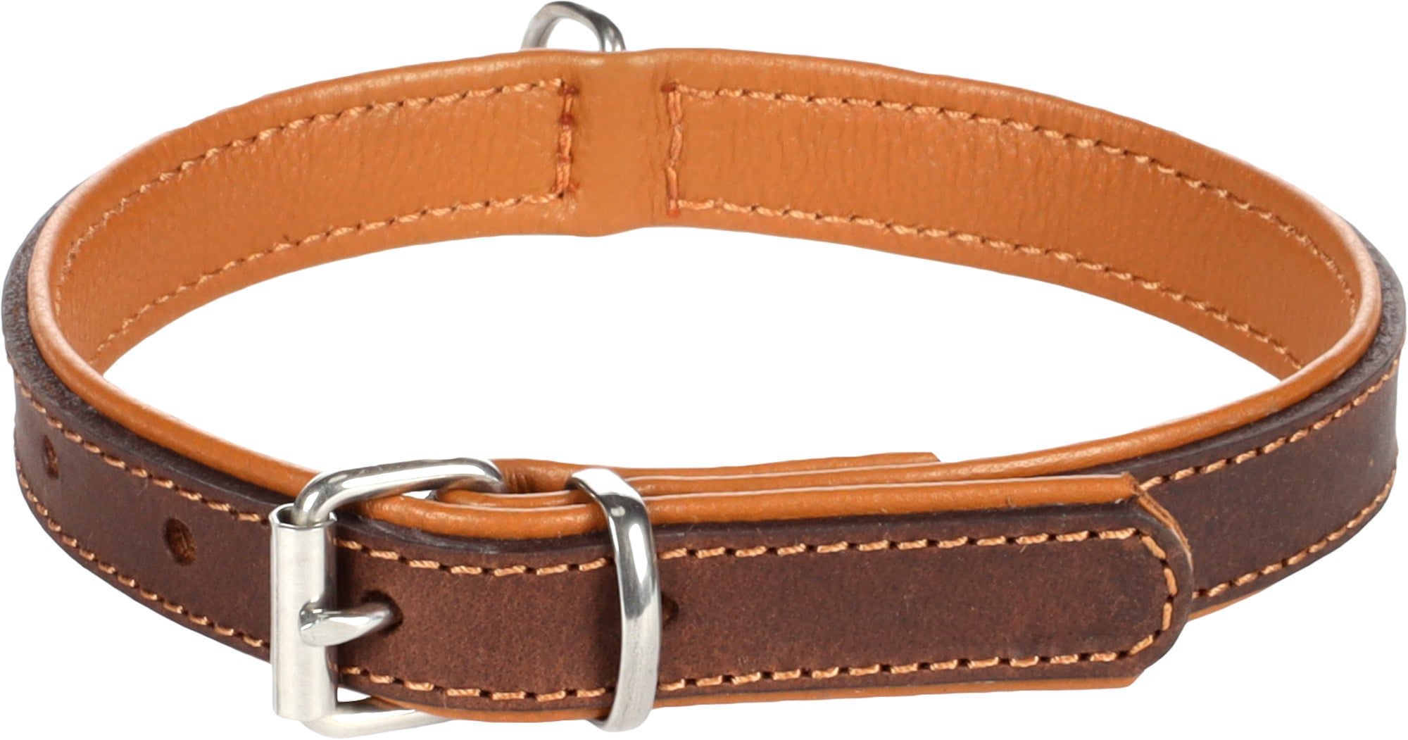 Collier Confort Luxe en Cuir Brun pour Chiens