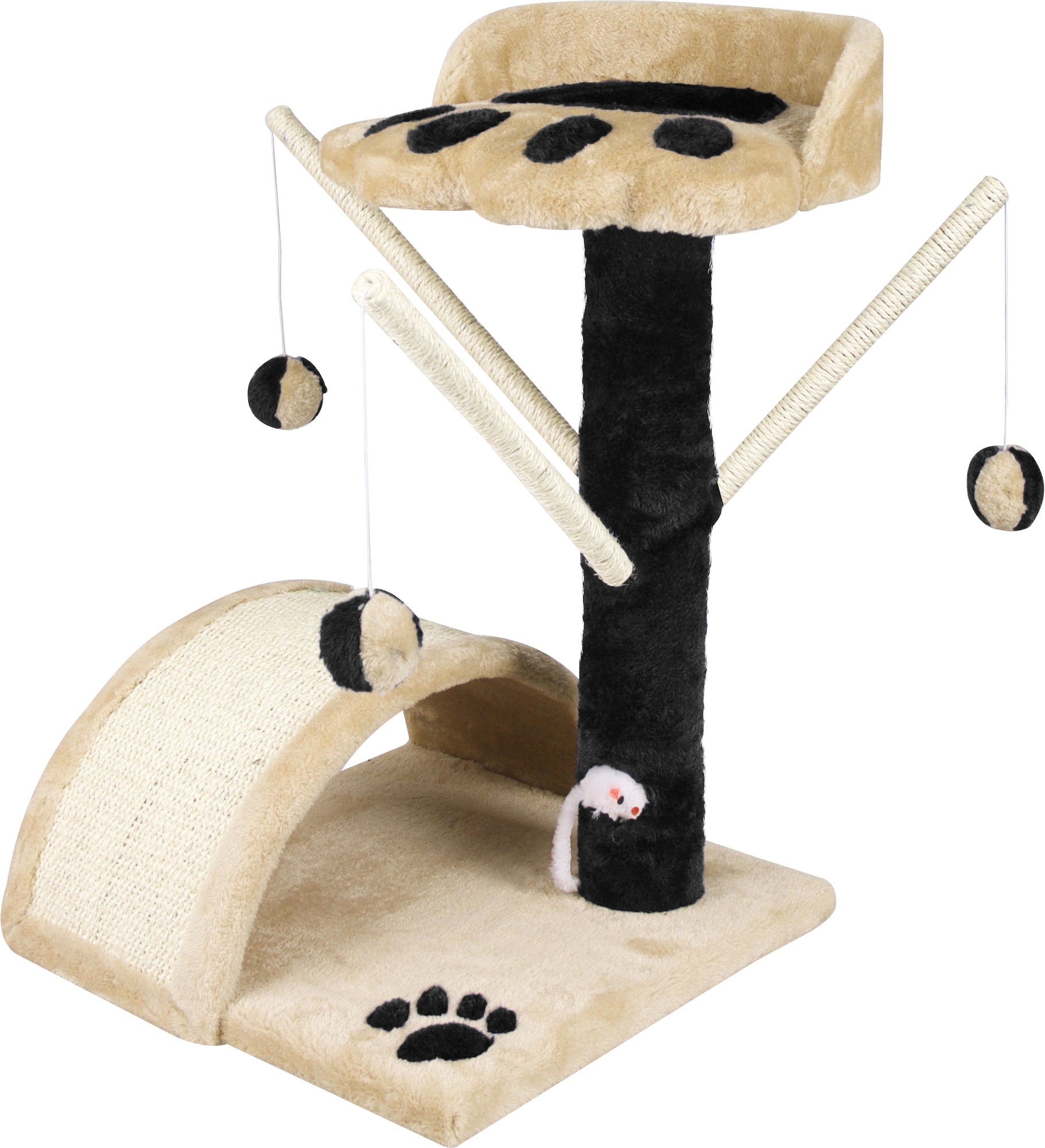 Arbre à Chat Viva avec Jouets et Griffoir Courbé