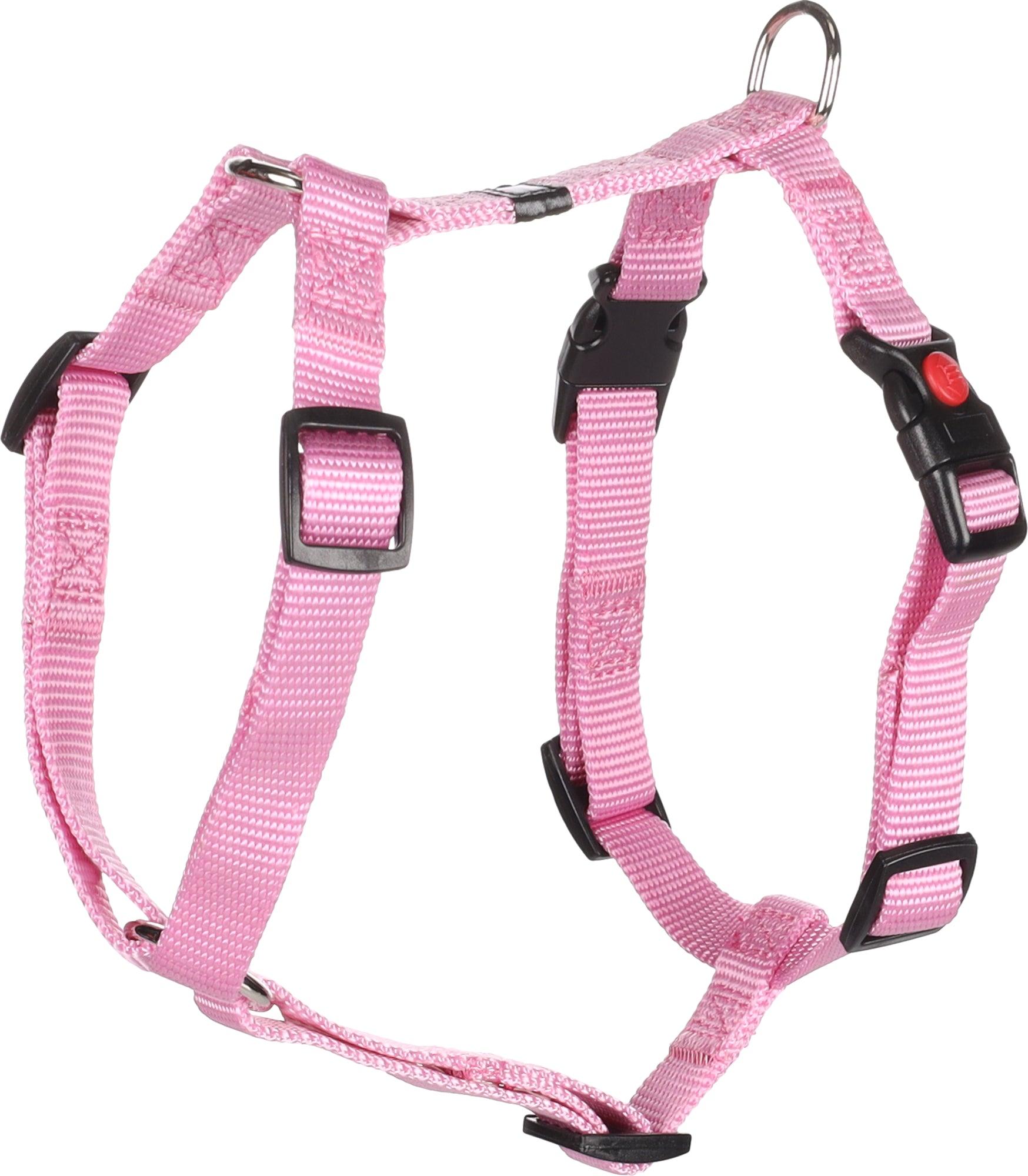 Harnais Rose Nylon pour Chiens avec Fermeture Facile