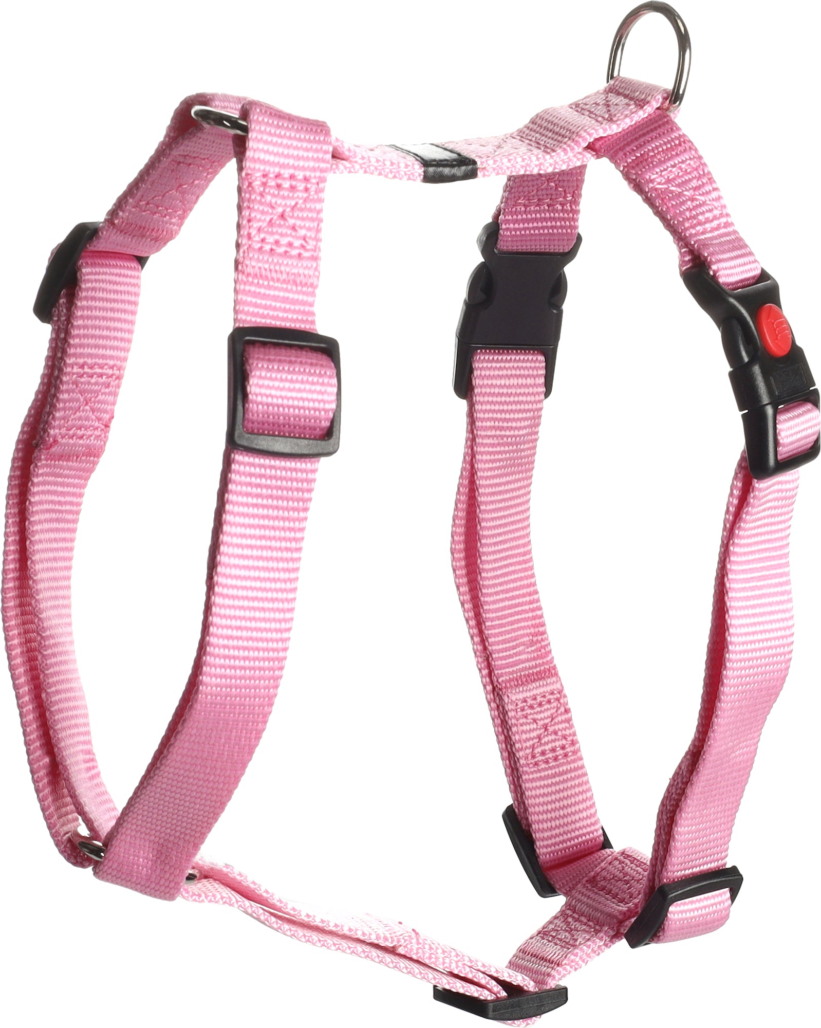 Harnais Rose Nylon pour Chiens avec Fermeture Rapide