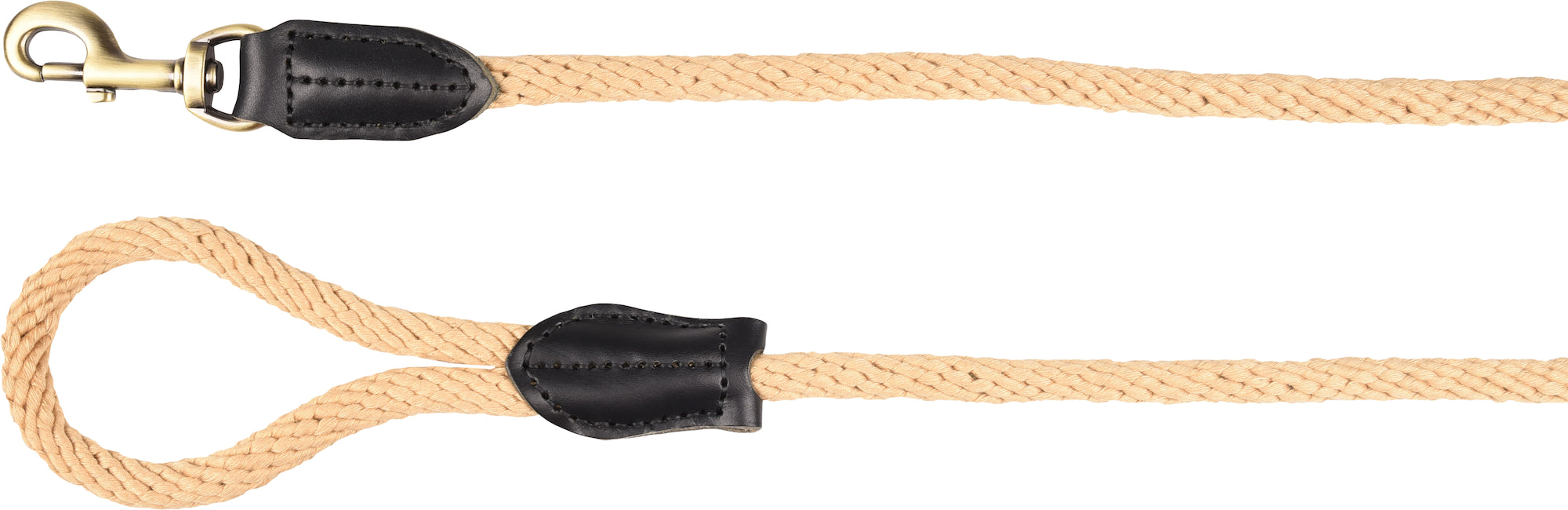 Laisse Confortable en Corde avec Accents en Cuir