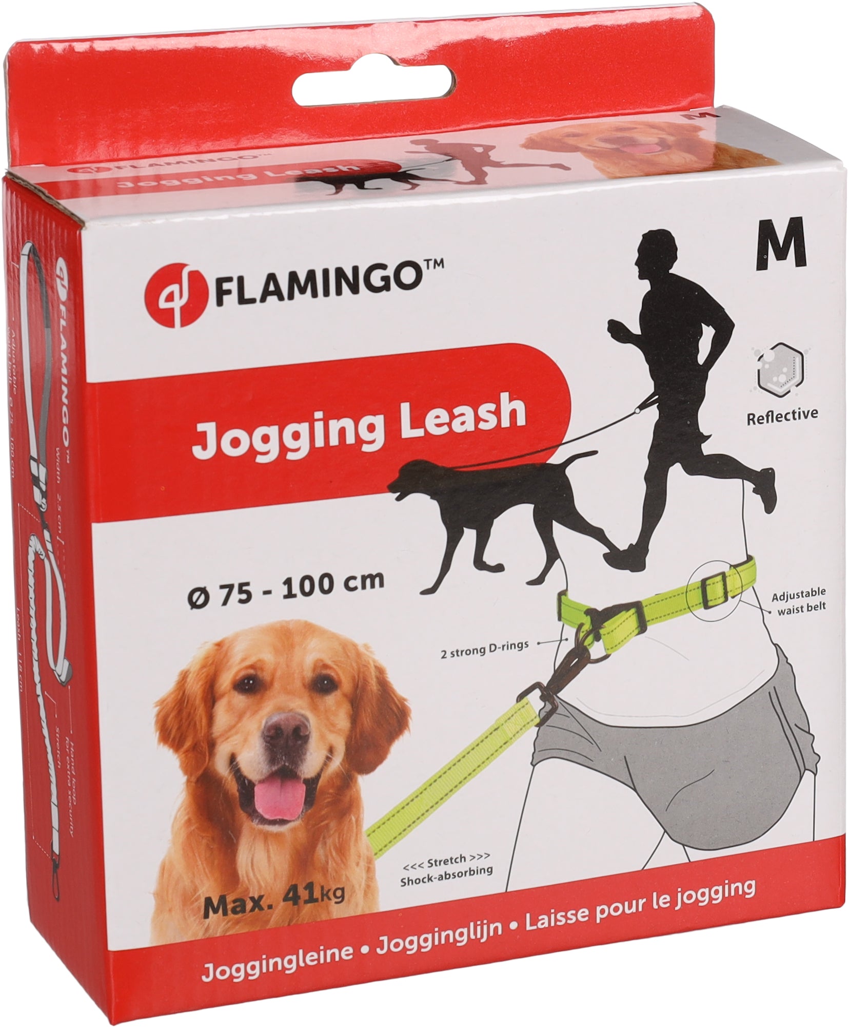 Laisse pour le jogging avec ceinture ventrale fluo