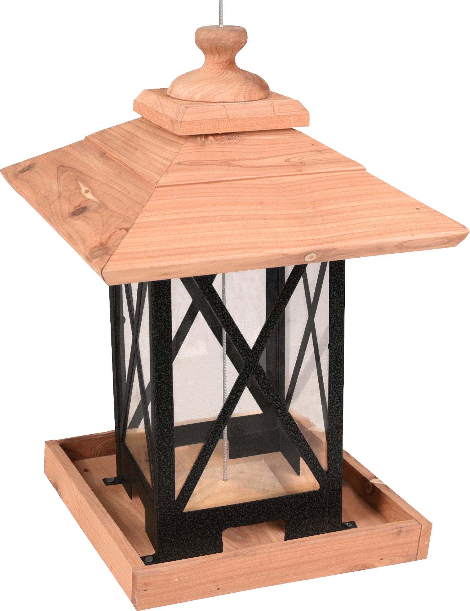 Distributeur de Nourriture pour Oiseaux en Bois Durable