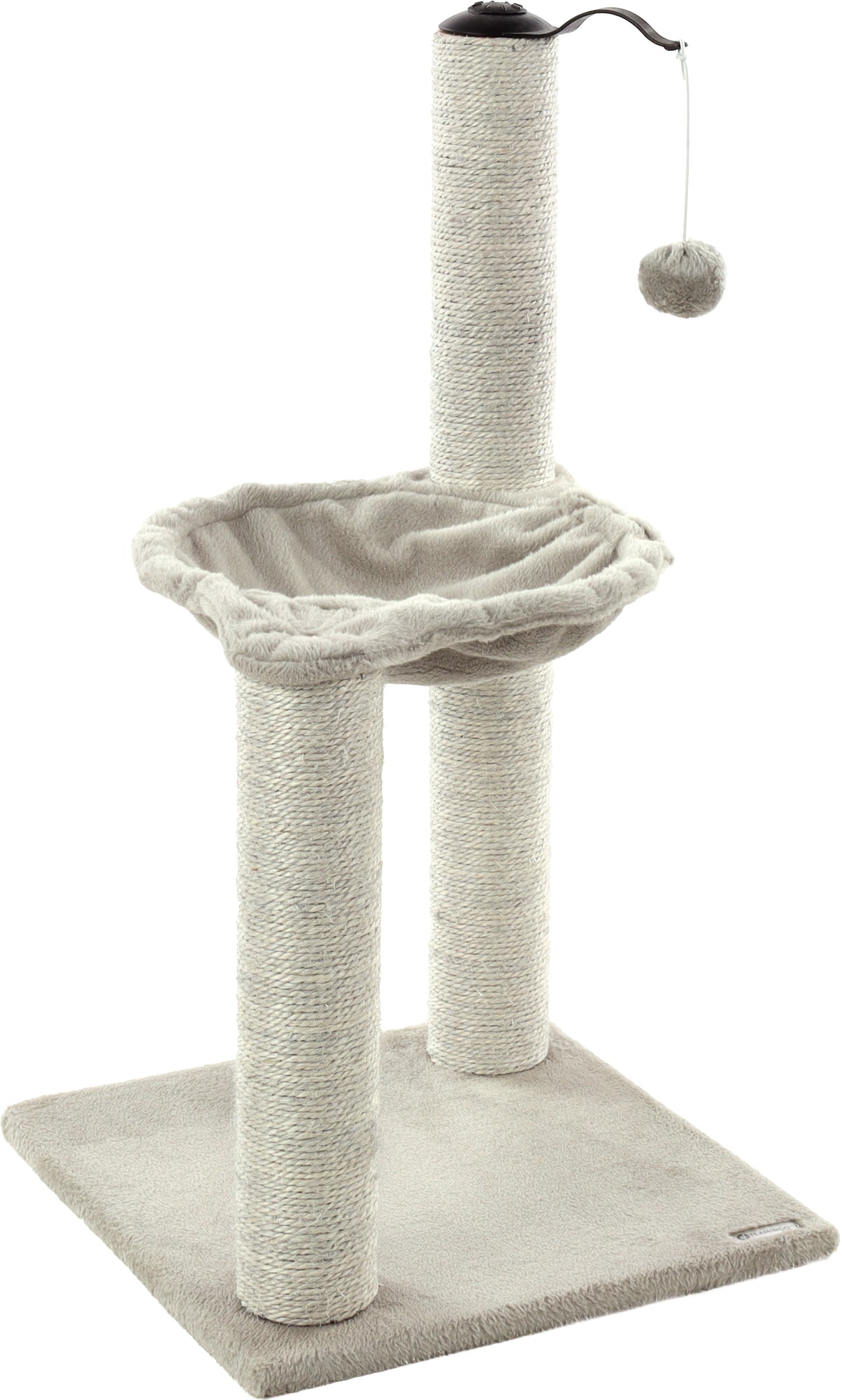Arbre à Chat Amanda Gris avec Hamac et Balle de Jeu