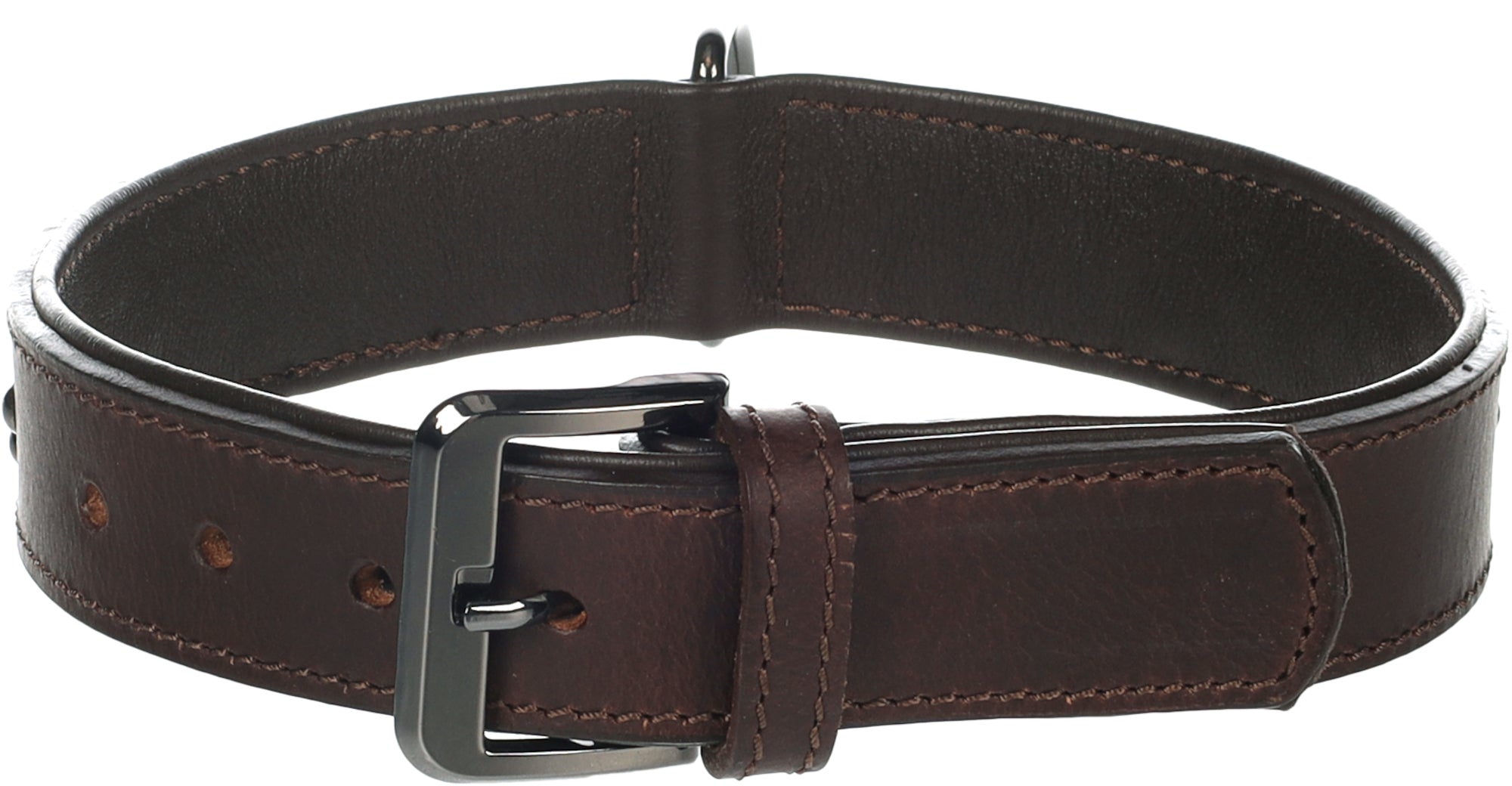 Collier en Cuir de Buffle avec Boucle Brillante