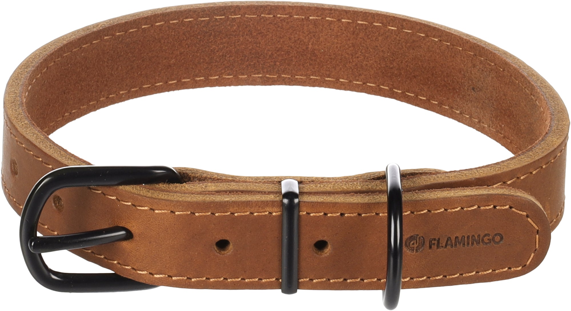 Collier Élégant en Cuir Cognac pour Chiens