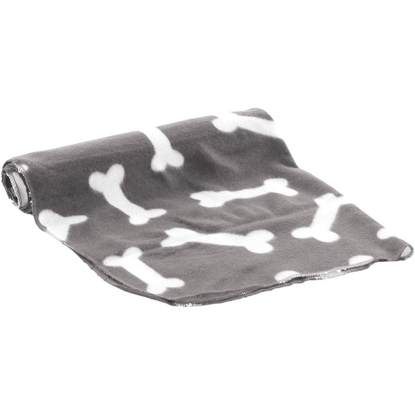 Couverture en fibre polaire milda gris os 100x70cm