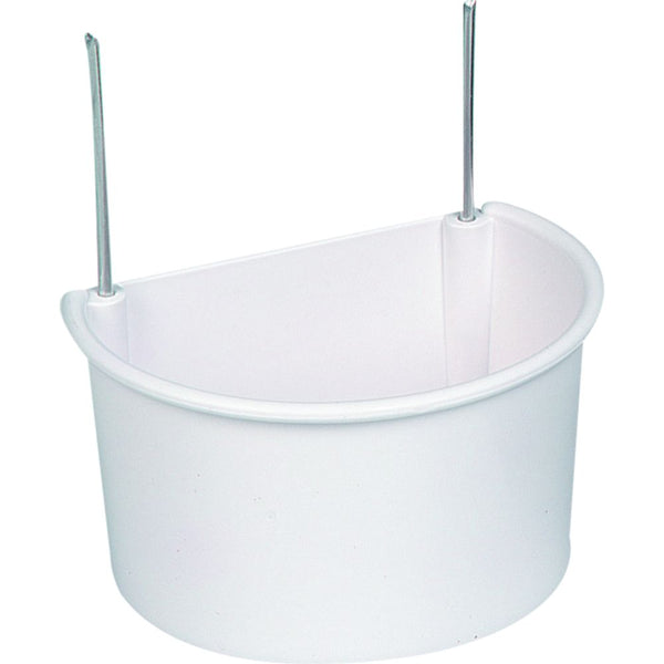 Mangeoire perruche demi-rond bl