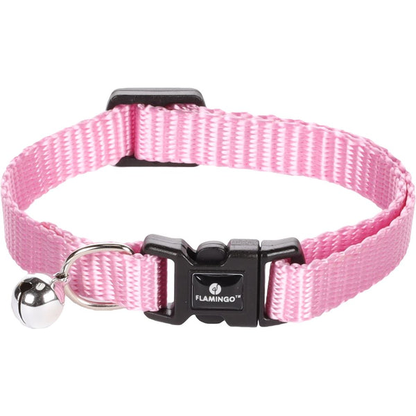 Collier pour chat + clochette ziggi rose 20-35cm 10mm