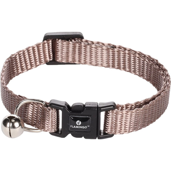 Collier pour chat + clochette ziggi taupe 20-35cm 10mm