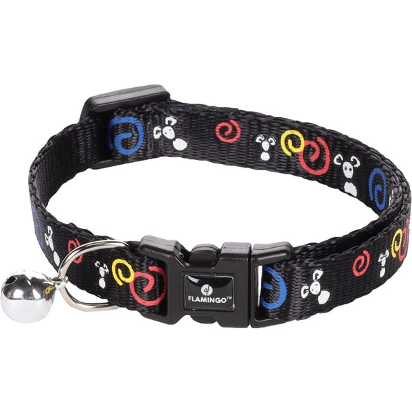 Collier pour chat ziggi motif souris noir 20-35cm 10mm