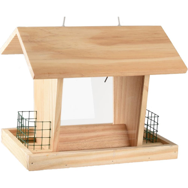 Mangeoire silo pour oiseaux mado vernisà suspendre 26x20x21cm
