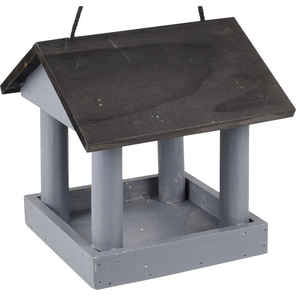 Mangeoire pour oiseaux bova bois gris/noir 19x21x19,5cm