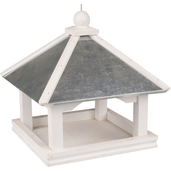 Mangeoire pour oiseaux thindra bois blanc 25x25x25cm