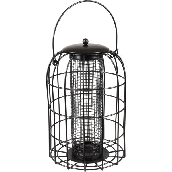 Mangeoire silo oiseaux noix ylva metallique noir 17,5x17,5x27cm