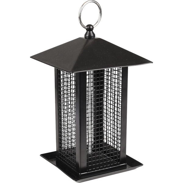 Mangeoire silo noix hilma metallique noir 14x14x22cm