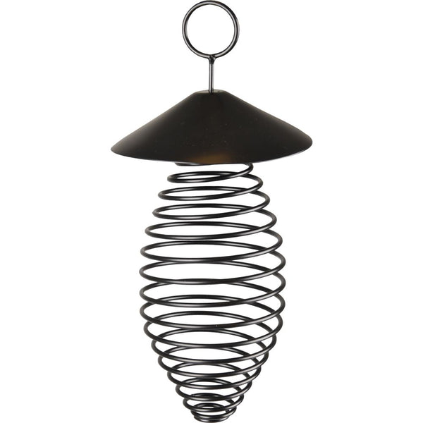 Mangeoire boule de graisse spirale lovis metallique noir 11,5x11,5x18cm