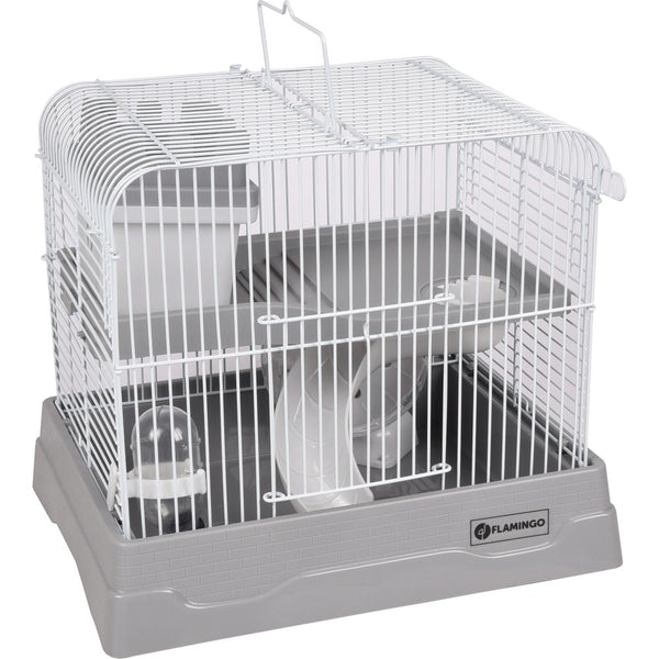 Cage pour hamster Dinky gris, dimensions 30x23x26 cm : Un habitat confortable et sécurisé pour votre hamster, facile à entretenir.