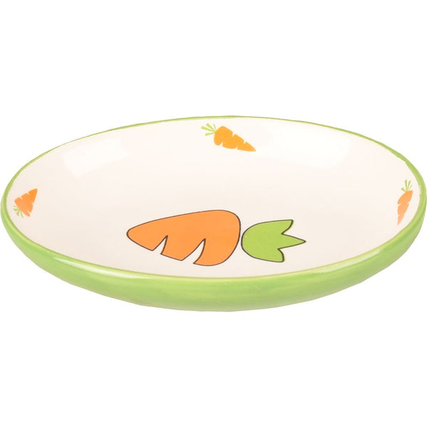 Gamelle pour la nourriture petit rongeur ozzy céramique ovale vert 12,5x9x2,5cm