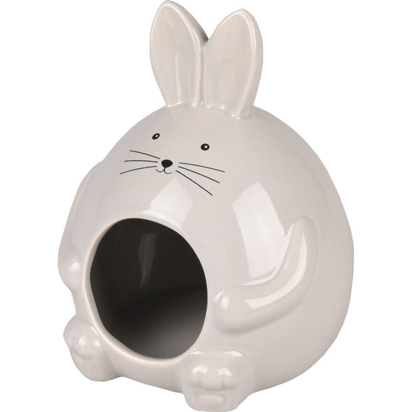 Maison hamster hopper céramique gris 11,5x11,5x14cm