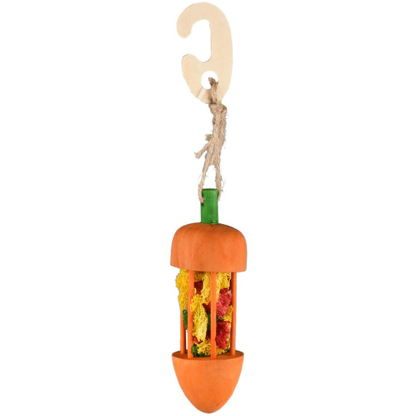 Jr waris pendentif carotte orange & luffa dia. 4,5x23cm