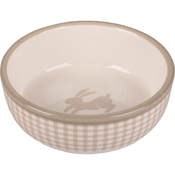 Gamelle pour la nourriture rongeur mylo céramique beige-blanc 13,3x13,3x4,6cm 400ml