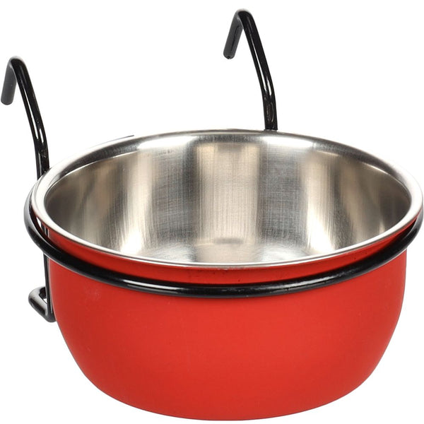 Gamelle (eau et aliments) avaro crochet 10cm rouge/noir 290ml