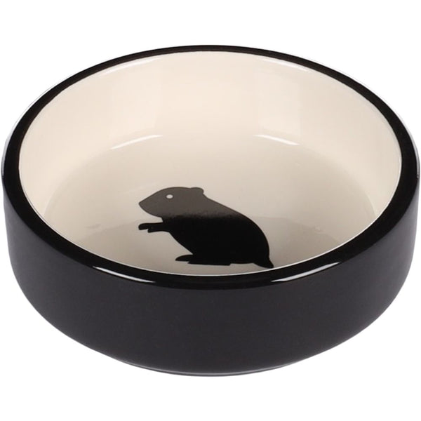 Gamelle pour la nourriture hamster nala ceramique noir-blanc rond 100ml 8,5x3cm