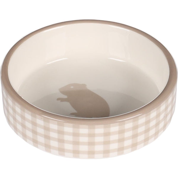 Gamelle pour la nourriture hamster mylo ceramique beige-blanc rond 100ml 8,5x3cm
