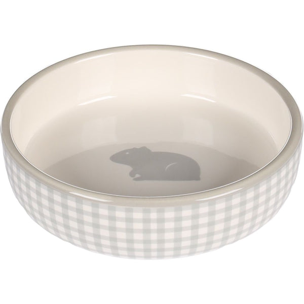 Gamelle pour la nourriture cochon d'inde mylo ceramique gris-blanc rond 200ml 12x3,5cm