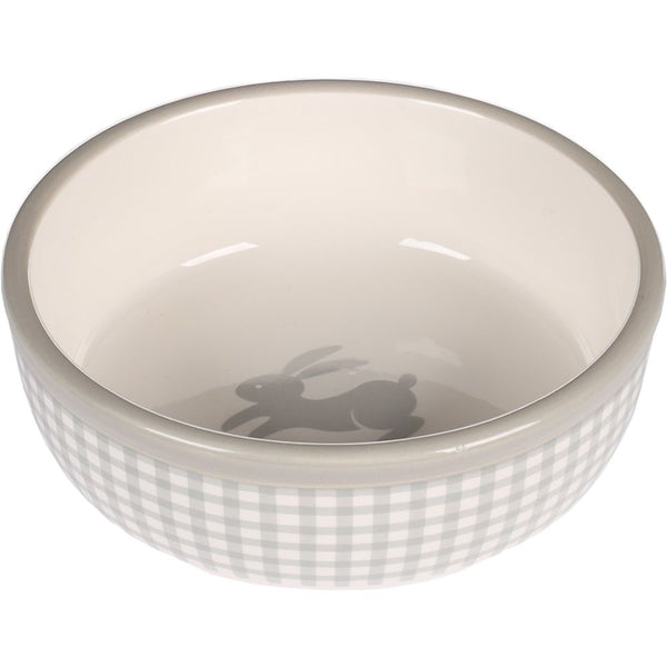 Gamelle pour la nourriture lapin mylo ceramique gris-blanc rond 360ml 13,5x4,5cm