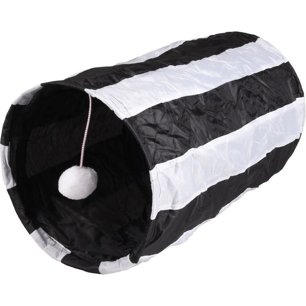 Tunnel pour chat feline noir/blanc 50cm dia.25cm