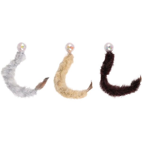 Cattoy balle+queue plume 45cm ass