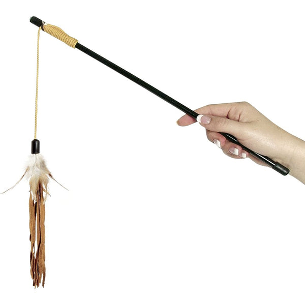 Canne a peche cuir+plumes