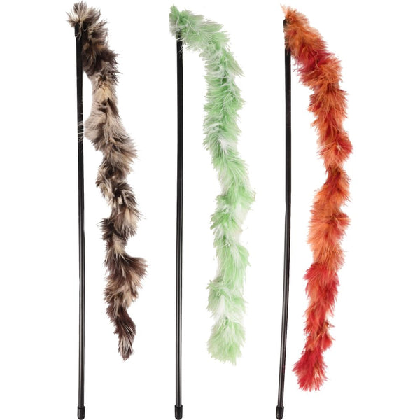Jchat canne à pêche boaz boa à plumes longues 54cm assortiment