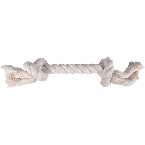 Jchien coton jack corde de jeu 2 noeuds blanc m 30cm