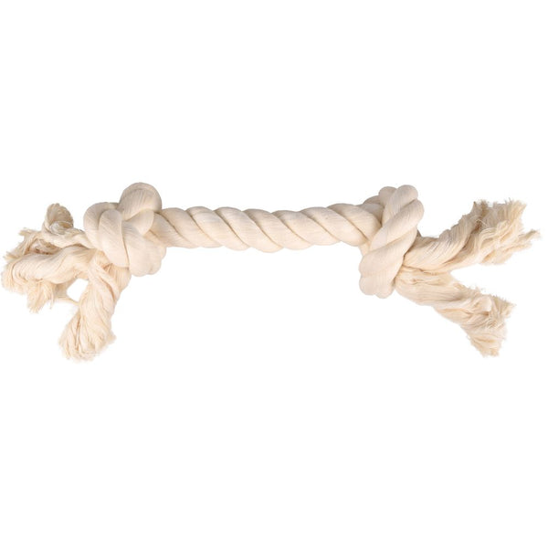Jchien coton jack corde de jeu 2 noeuds blanc l 35cm