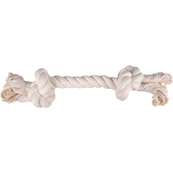 Jchien coton jack corde de jeu 2 noeuds blanc xl 40cm