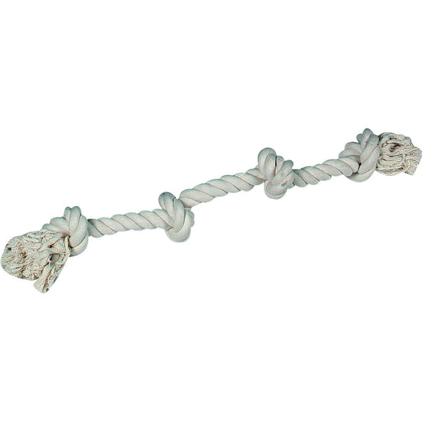 Jchien coton jack corde de jeu 4 noeuds blanc 60cm