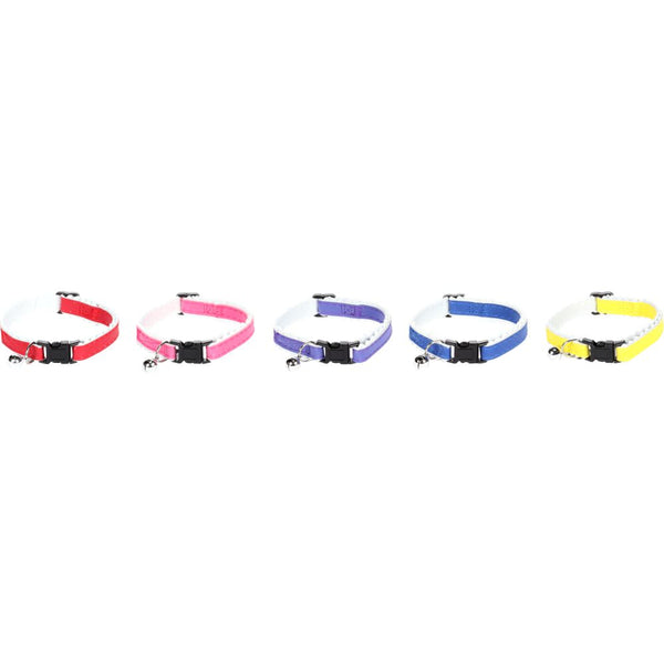 Collier pour chat doublé clair 5 couleurs 20-30cm 10mm