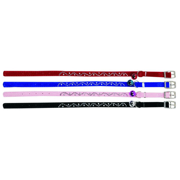 Collier chat velours diamond wave 30cm