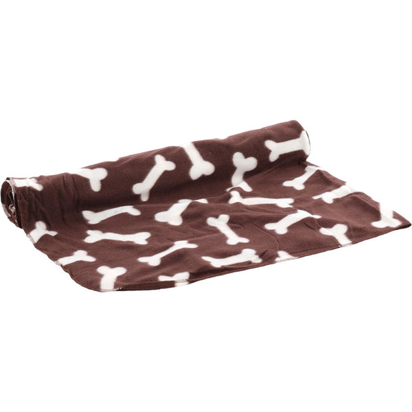 Couverture en fibre polaire milda brun os 150x130cm