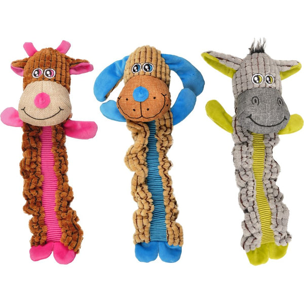 Bungee Ane/Vache/Chien 34cm Chien: Un jouet amusant et interactif pour votre chien, avec une corde robuste et des personnages attachants.