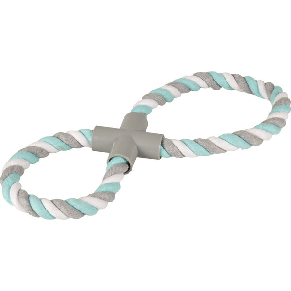 Jchien coton jim corde de tirage 8-anneau menthe/blanc/gris 37cm