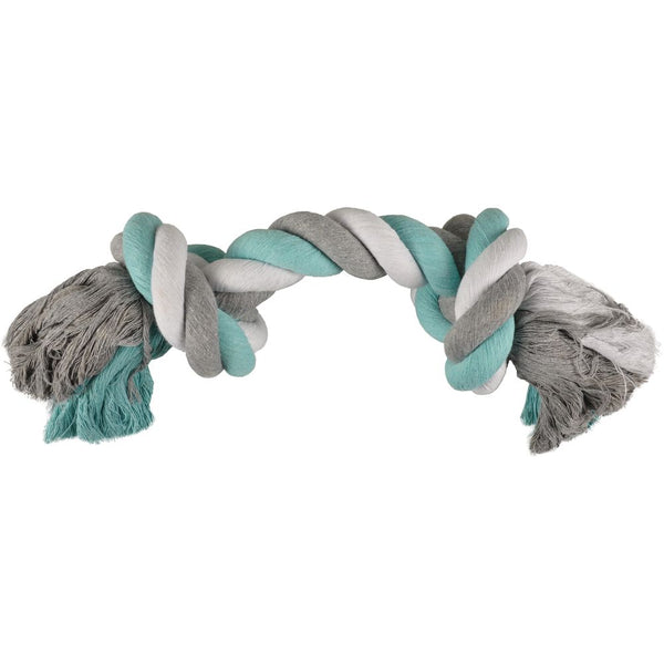 Jchien coton jim corde de jeu 2 noeuds menthe/blanc/gris jumbo 45cm