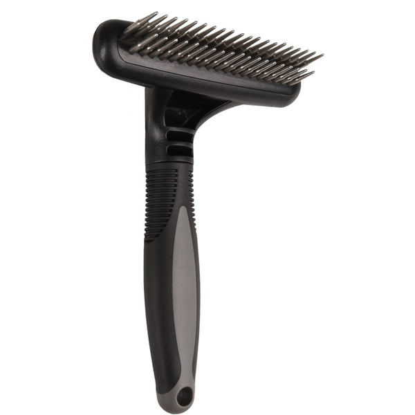 Râteau pour sous-poil comfort double dents rotatives longue