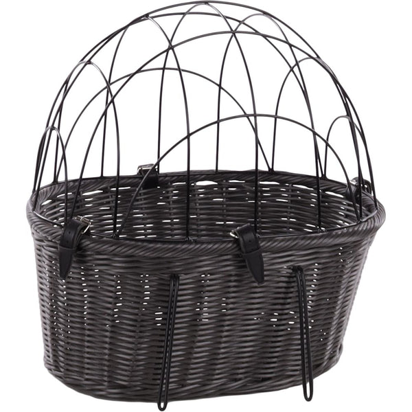 Panier pour velo guidon crochet linea noir 43,5x36x45cm