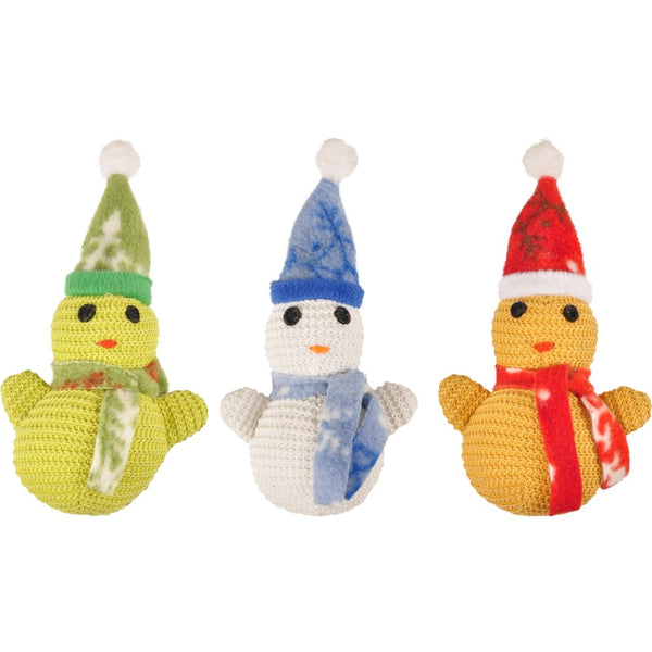 Noel jchien bonhomme de neige 17cm disp